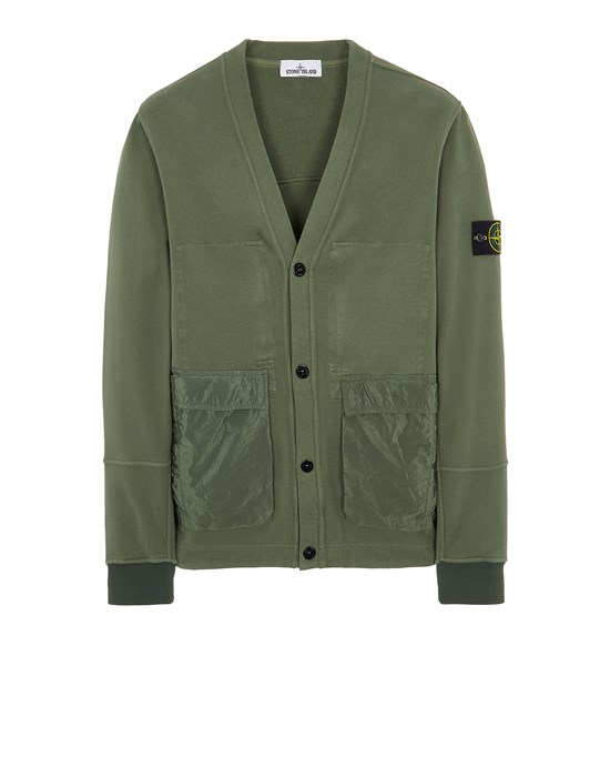 Sold out - STONE ISLAND 64841 BRUSHED FLEECE WITH NYLON METAL DETAILS Sweatshirt Man Sage Green