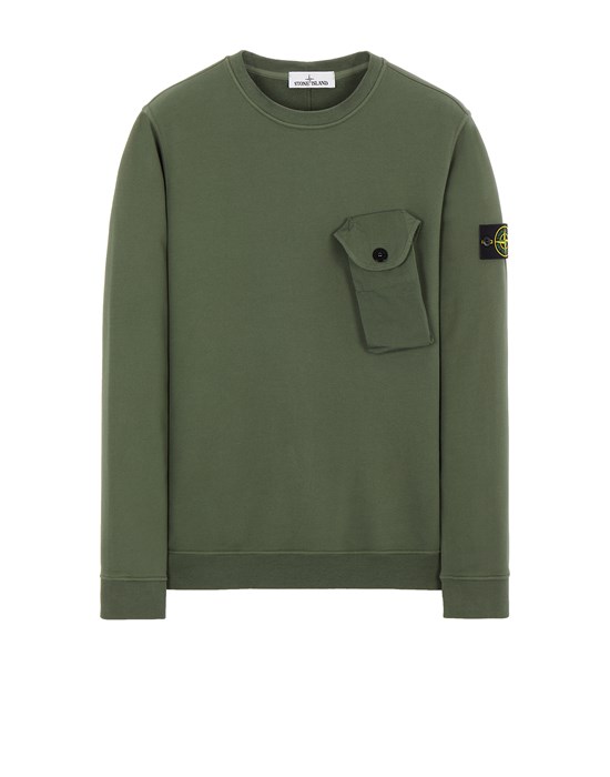 Sold out - STONE ISLAND 60419 BRUSHED COTTON FLEECE Sweatshirt Man Sage Green