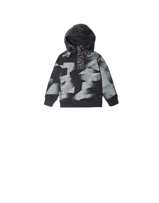  STONE ISLAND BABY 60344 S.I.DAZZLE REFLECTIVE CAMOUFLAGE ON FLEECE Sweatshirt Homme Noir