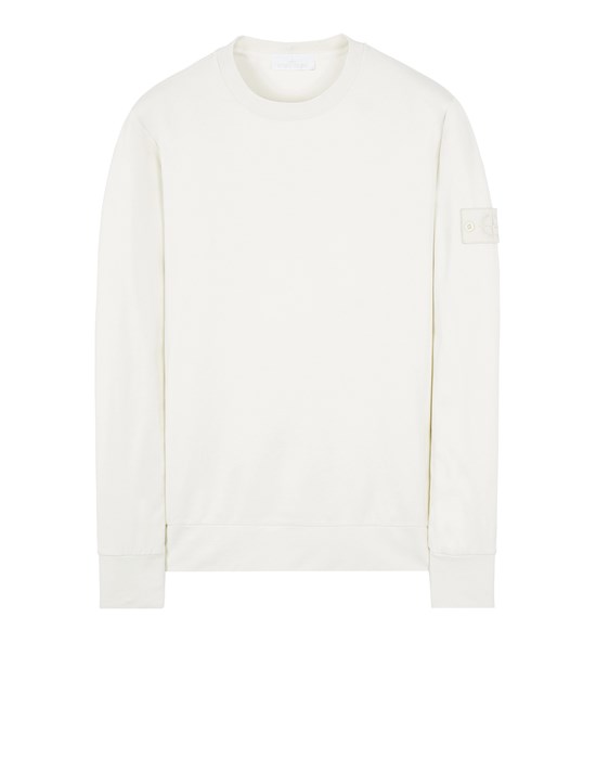 Sold out - STONE ISLAND 632F3 COTTON STRETCH FLEECE_GHOST PIECE_GARMENT DYED Sweatshirt Man Natural White