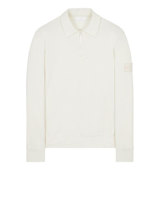 Sold out - STONE ISLAND 629F3 COTTON STRETCH FLEECE_GHOST PIECE_ GARMENT DYED Sweatshirt Man Natural White