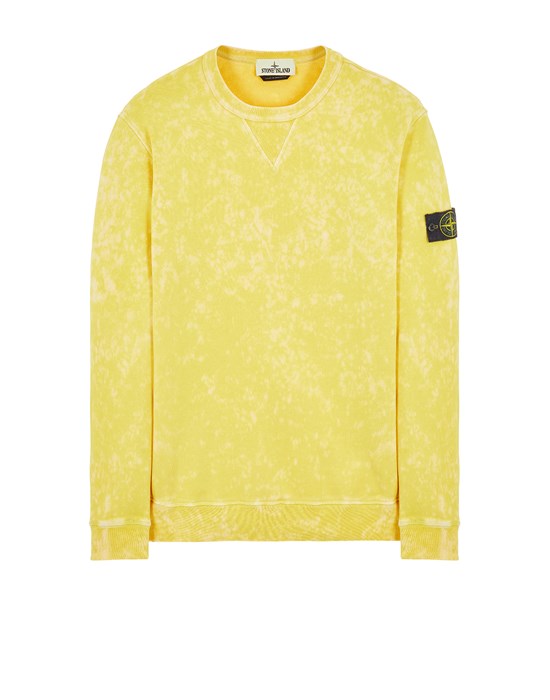 Sold out - STONE ISLAND 61538 COTTON FLEECE + OFF-DYE OVD TREATMENT_ GARMENT DYED スウェット メンズ イエロー