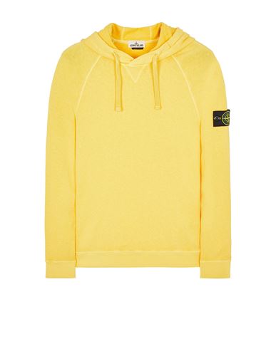 mustard stone island hoodie