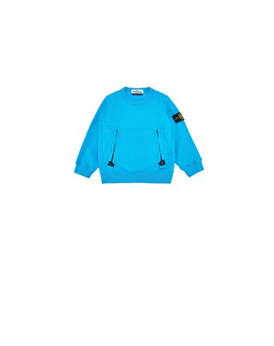 STONE ISLAND BABY 60142 DIAGONAL STRETCH COTTON FLEECE_GARMENT DYED Sweatshirt Man Turquoise CAD 209