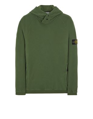 Stone Island – 64151 Garment-Dyed Cotton Fleece Hoodie Light Green