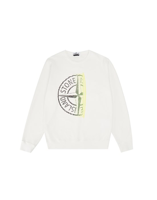 STONE ISLAND JUNIOR 62546 ‘FINGER SCAN ONE’  Sweatshirt Man Natural White