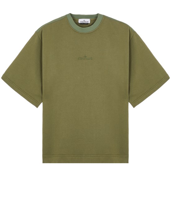 Sold out - STONE ISLAND 65833 SWEAT-SHIRT À MANCHES COURTES Homme Vert sauge