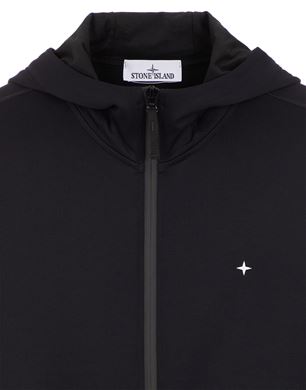 Stone island black zip up outlet hoodie