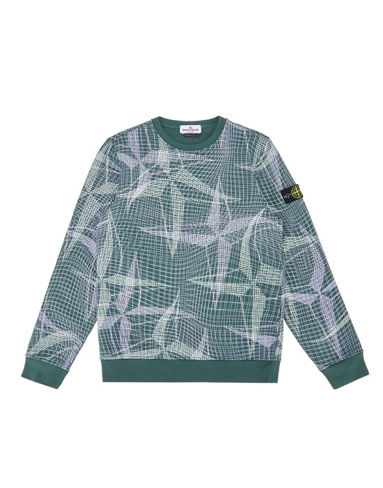 Sold out - STONE ISLAND TEEN 62720 CAMOUFLAGE PRINT 스웻셔츠 남성 보틀 그린