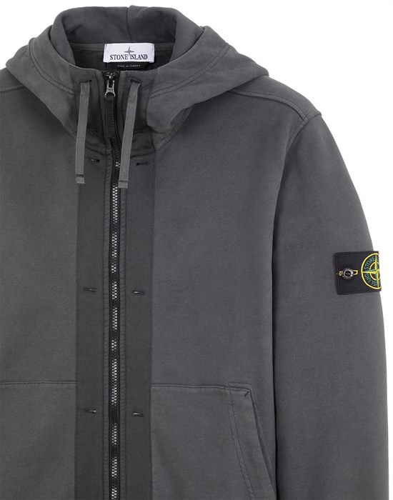 Stone island zip up best sale hoodie grey