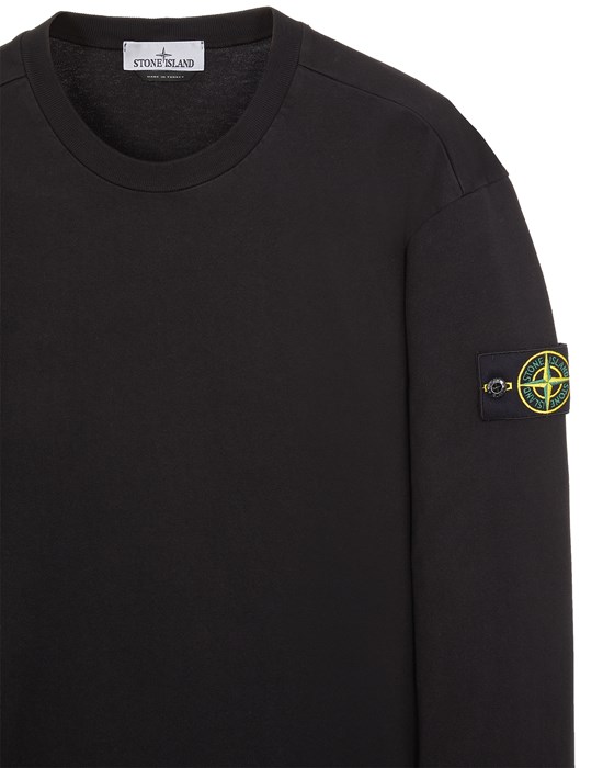 Stone Island Junior Garment Dyed Crew Sweatshirt - Black