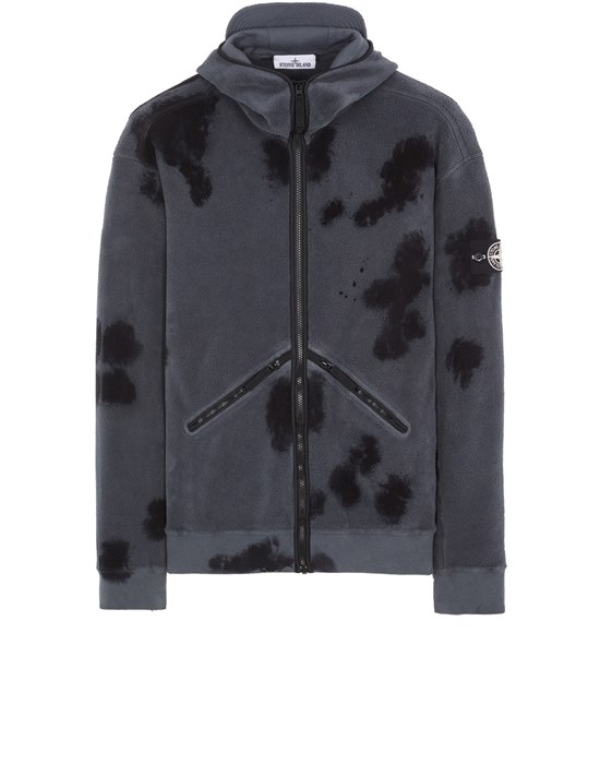  STONE ISLAND 658E4 HAND COLOURING AND GARMENT DYEING ON COTTON PILE Sweatshirt Homme Plomb
