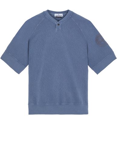 Stone Island Sweatshirt Bleu Coton In Bleu