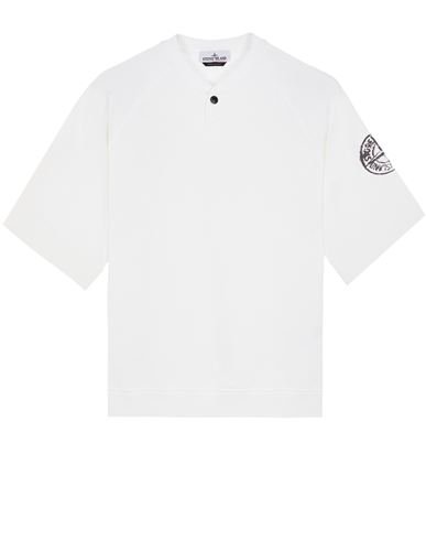 Stone Island Sweatshirt Blanc Coton In Blanc