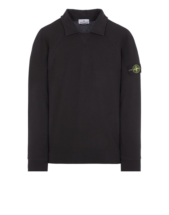 Stone Island Sweatshirt Noir Coton, Polyamide In Black
