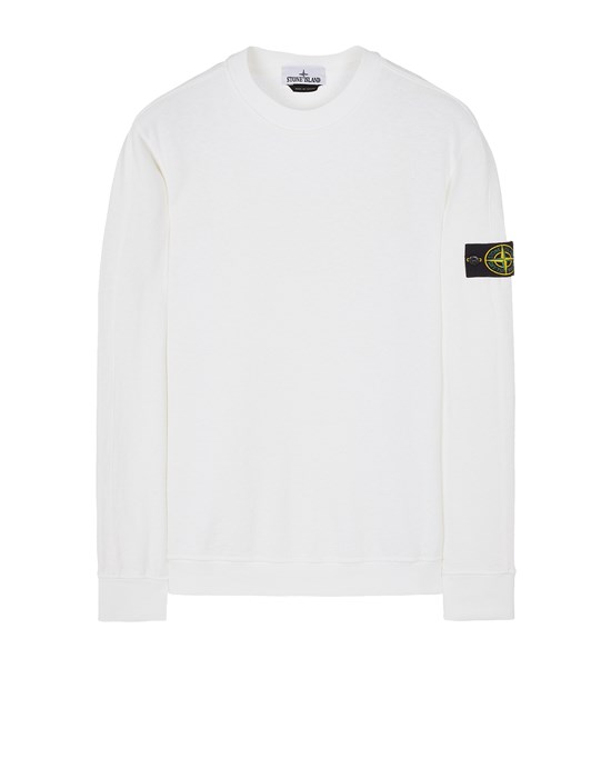 Stone Island Ivory Wool Blend Crewneck Sweater In White