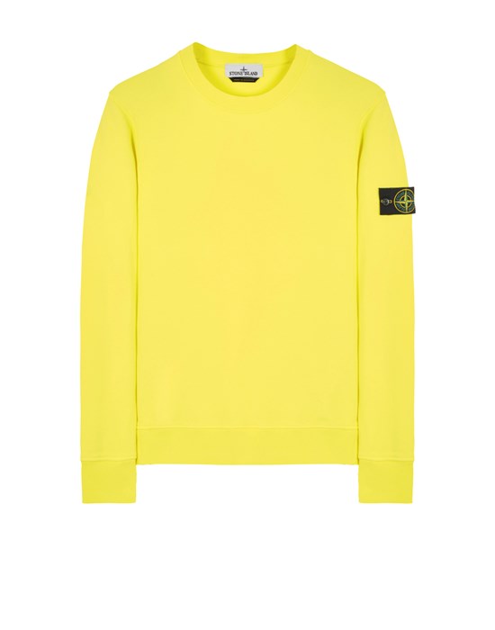 Shop Stone Island Sweatshirt Yellow Cotton