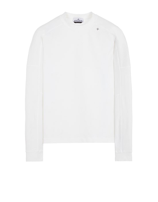 Stone Island Sweatshirt White Cotton, Elastane