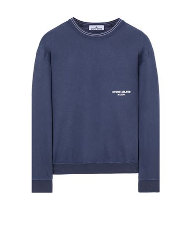 STONE ISLAND STONE ISLAND SWEATSHIRT BLUE COTTON