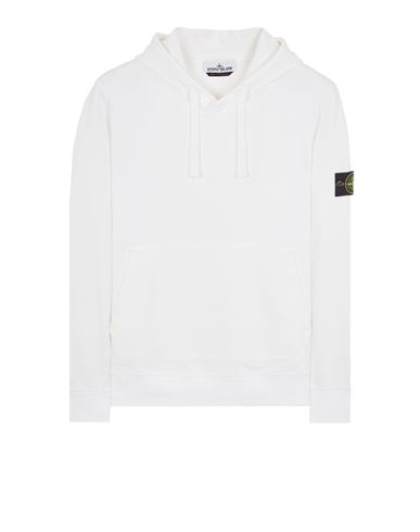 Stone Island Cotton Hoodie In Blanc