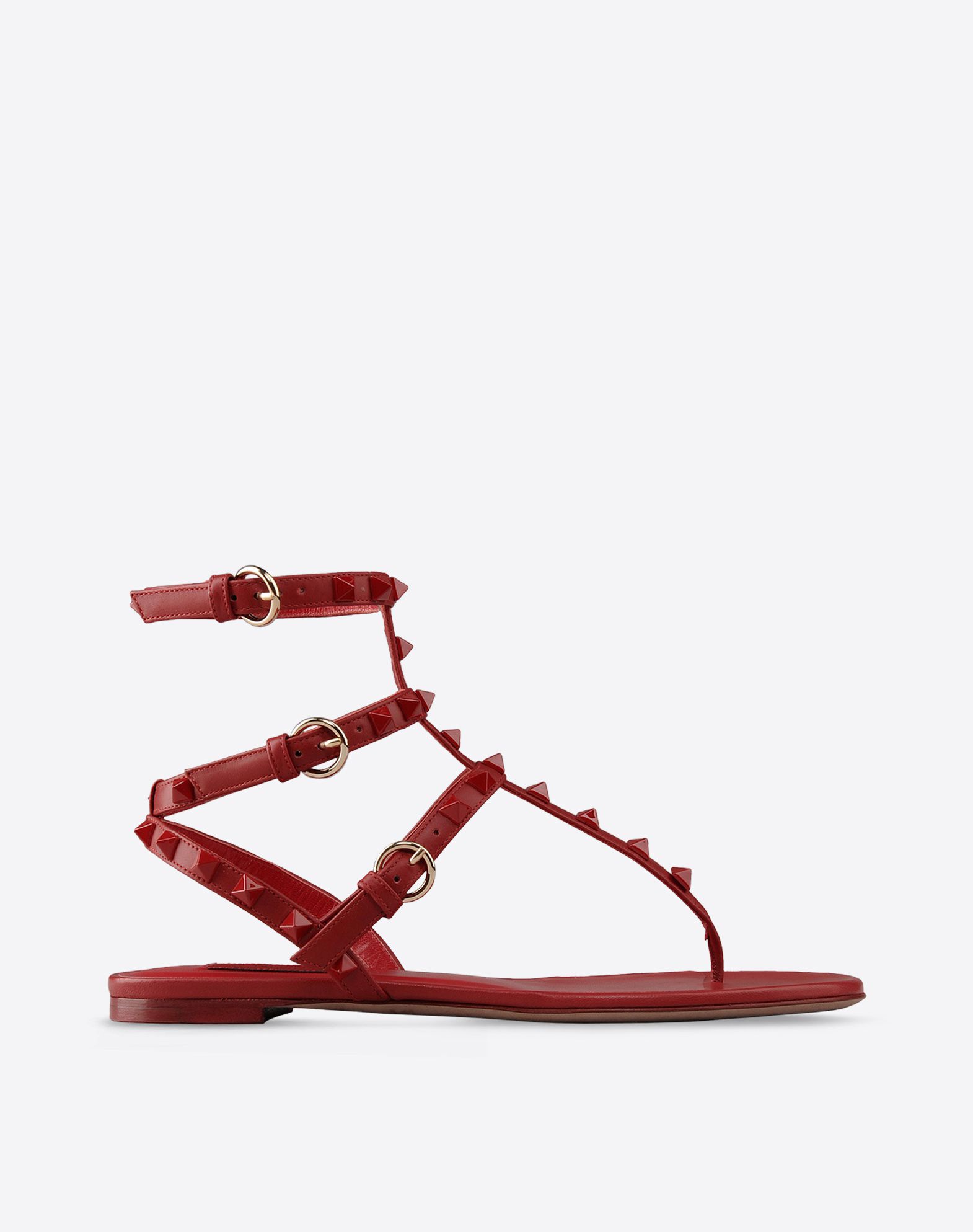 Valentino Garavani Rockstud Rouge Flat Sandal, Sandals for Women ...