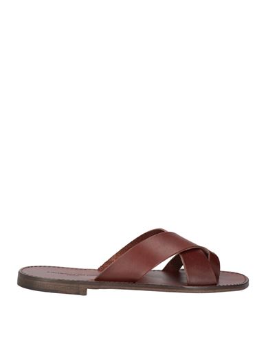 L'artigiano Del Cuoio Man Toe strap sandals Brown Size 9 Soft leather