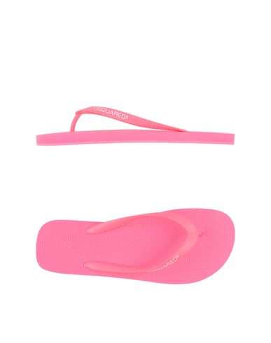 Dsquared2 Man Thong Sandal Fuchsia Size 9 Rubber In Pink