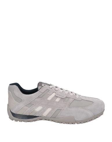 Geox Man Sneakers Light Grey Size 7 Soft Leather, Textile Fibers