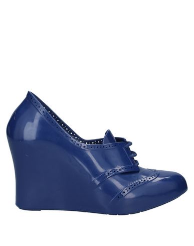 Woman Lace-up shoes Midnight blue Size 7 Rubber