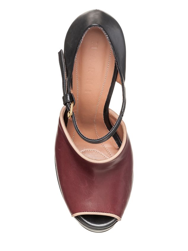 双色牛皮 mary-jane 鞋