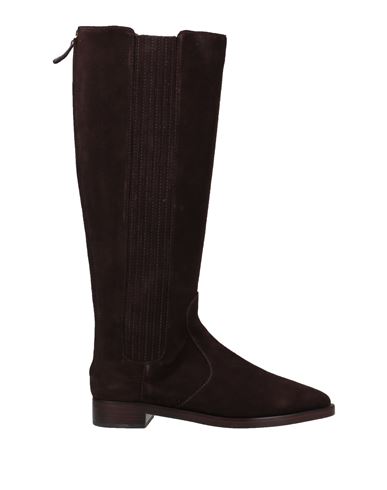 Tory Burch Woman Knee Boots Dark Brown Size 7.5 Soft Leather, Elastic Fibres