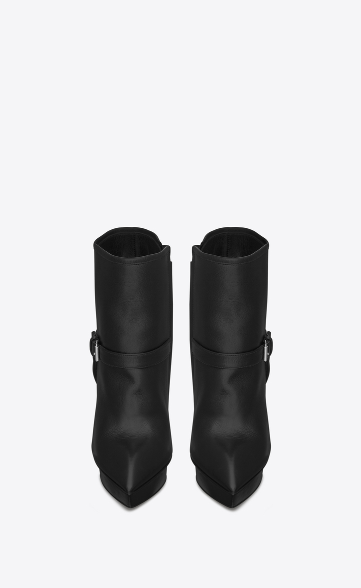 ‎Saint Laurent ‎Classic JANIS 105 Fringed Ankle Boot In Black Leather ...