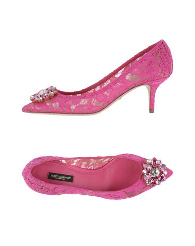 Dolce & Gabbana Woman Pumps Fuchsia Size 6 Cotton, Viscose, Silk, Pa In Pink