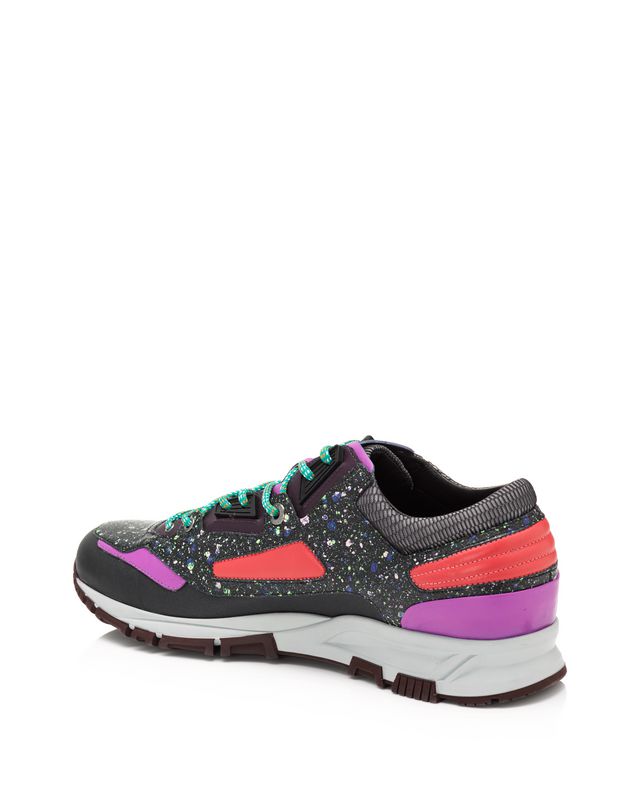 Lanvin Patchwork Runners In Fluorescent Dappled Calfskin And Metallic ...