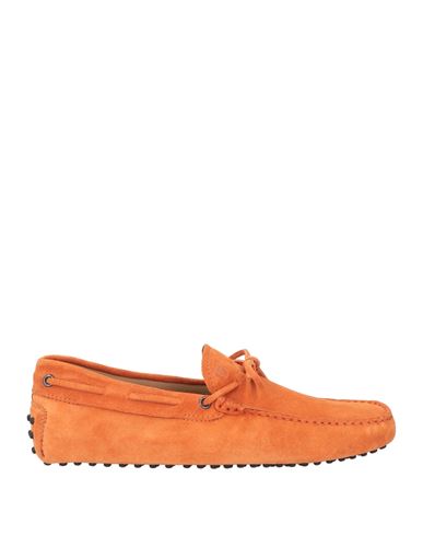 Tod's Man Loafers Mandarin Size 7.5 Leather In Mandarin
