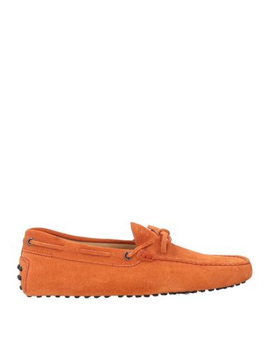 Tod's Man Loafers Rust Size 8 Leather In Red
