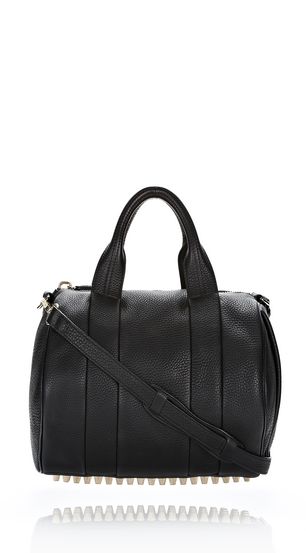 ROCCO IN SOFT BLACK WITH PALE GOLD - Women Shoulder Bags - Alexander ...