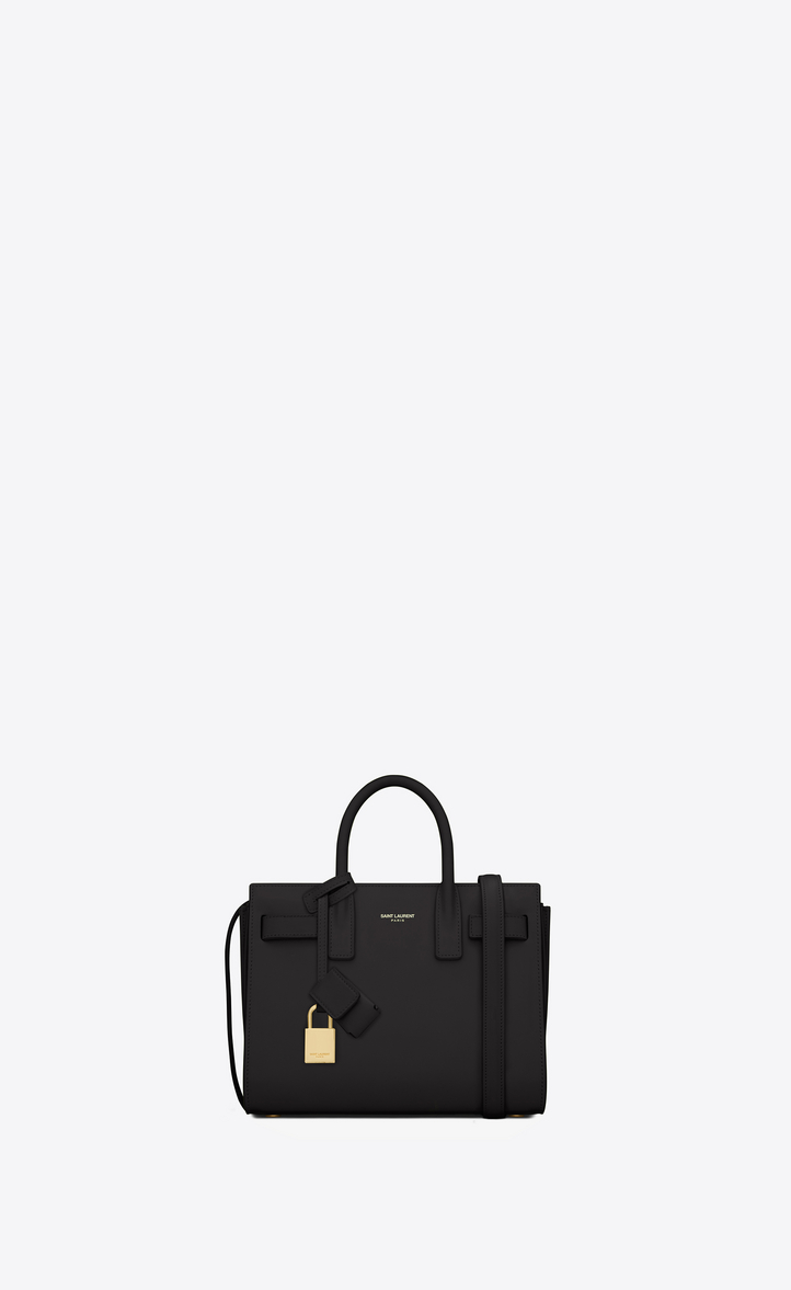 Saint Laurent Classic Nano Sac De Jour Bag In Black Leather Classic Nano Sac De Jour Bag In Black Leather Front View