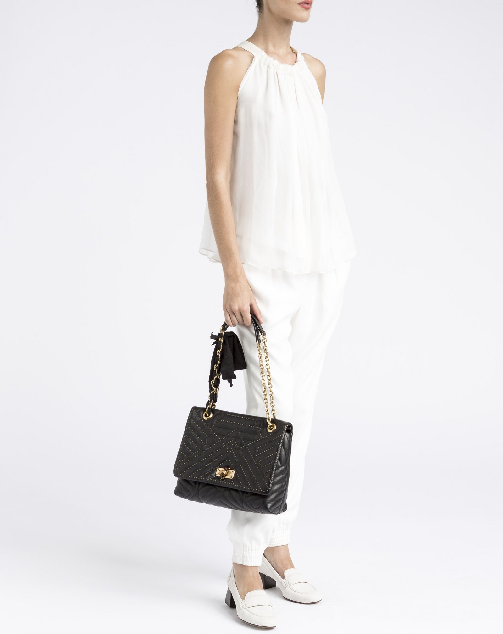Lanvin Medium Studded Lambskin Happy Bag, Shoulder Bag Women | Lanvin ...