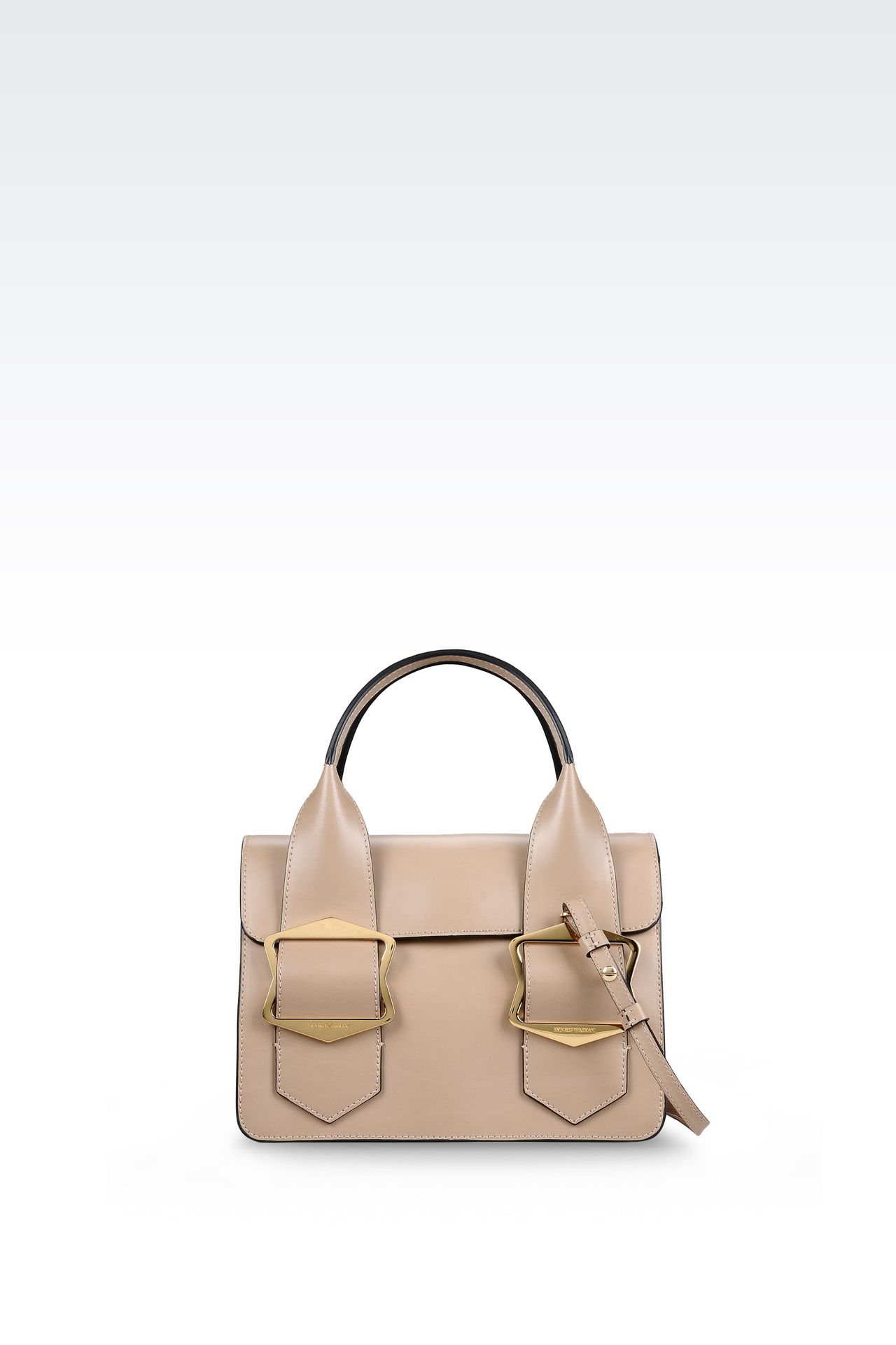 肩带款光滑皮革手提包