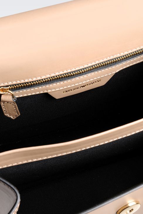 肩带款光滑皮革手提包