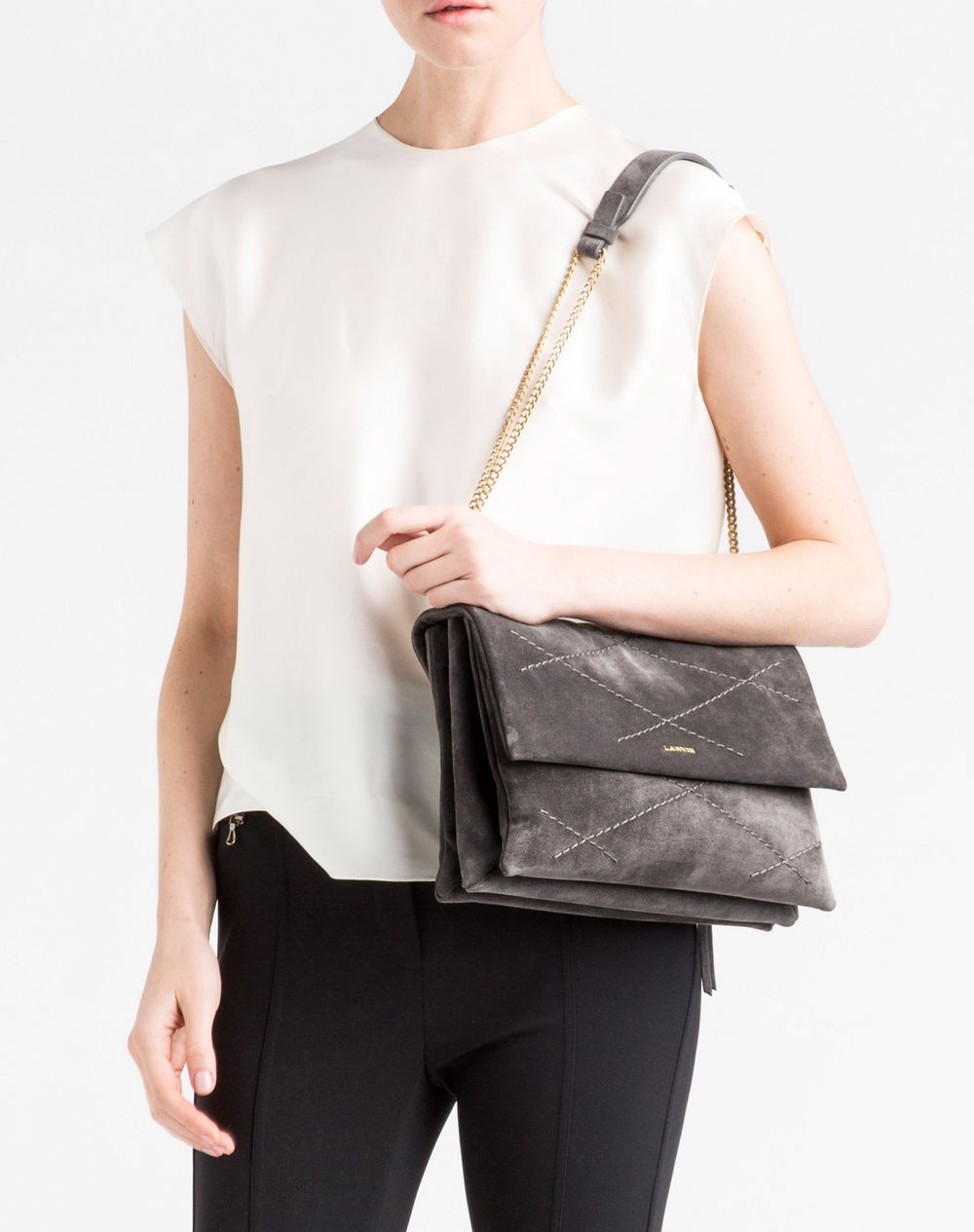 lanvin sugar quilted leather shoulder bag