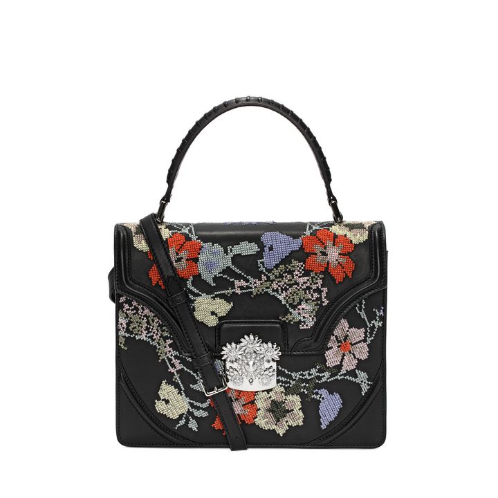 Embroidered Nappa Flower Satchel Alexander McQueen | Satchel | Bags