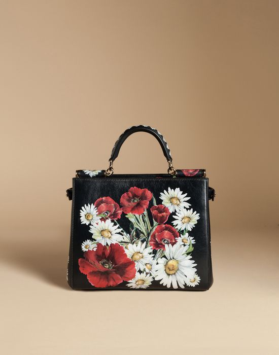 SICILY SHOPPING BAG IN PRINTED DAUPHINE LEATHER - Medium leather bags - Dolce&Gabbana - Summer 2016