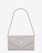 ysl grey wallet on chain