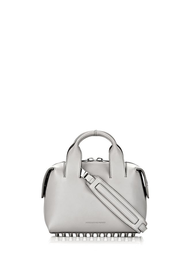 ALEXANDER WANG ROGUE SMALL SATCHEL IN HEATHER GREY WITH RHODIUM