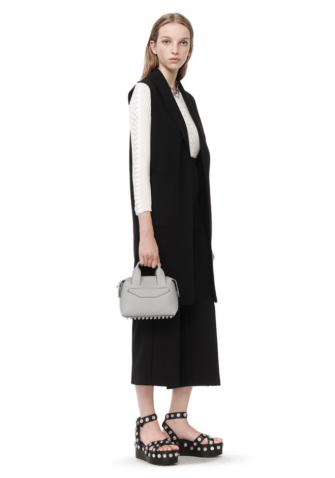 ALEXANDER WANG ROGUE SMALL SATCHEL IN HEATHER GREY WITH RHODIUM