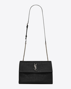SAINT LAURENT West Hollywood D medium west hollywood bag in black crocodile embossed leather f