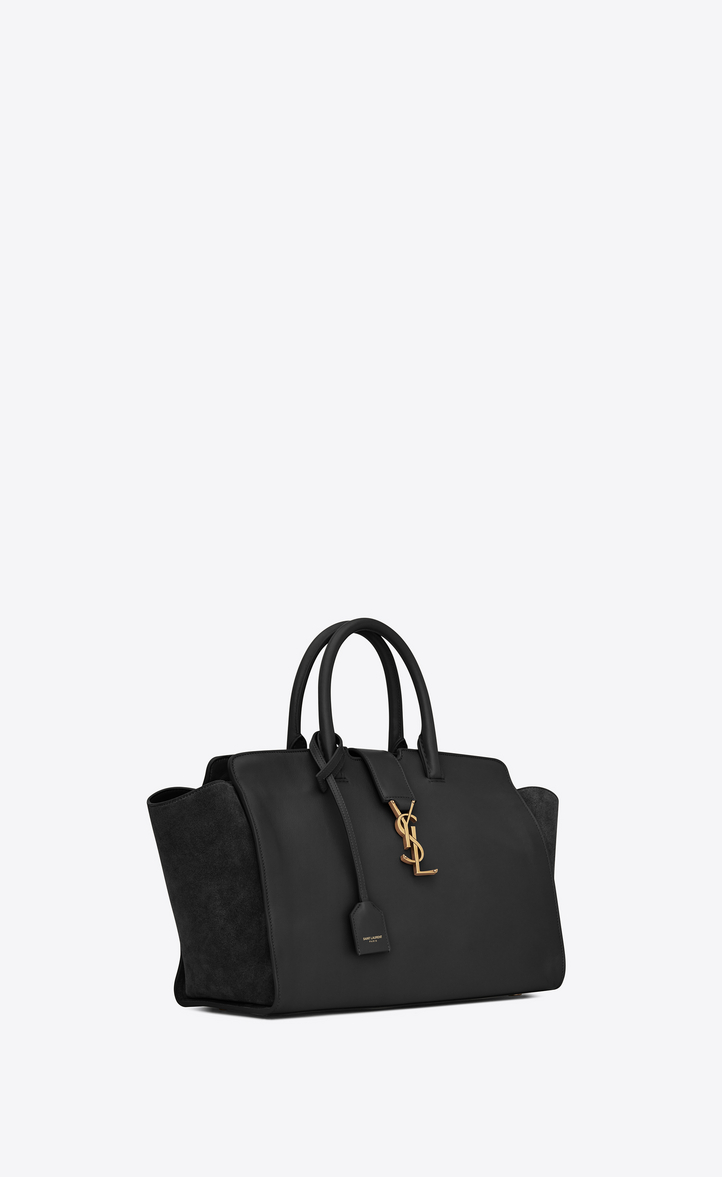 Saint Lau Small Downtown Cabas Bag In Black Leather And Suede Zoom Small Downtown Cabas Bag In Black Leather And Suede Another Angle View