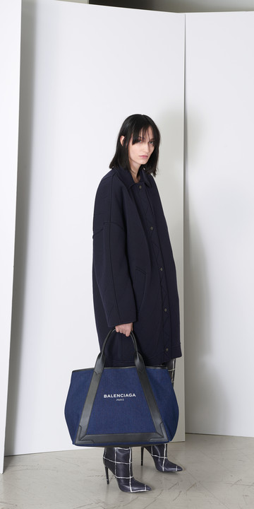 balenciaga navy cabas m